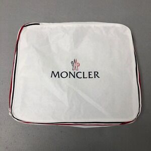 Moncler Storage Bag Unisex OS White Logo Zip Recycled Polyester Organizer Case